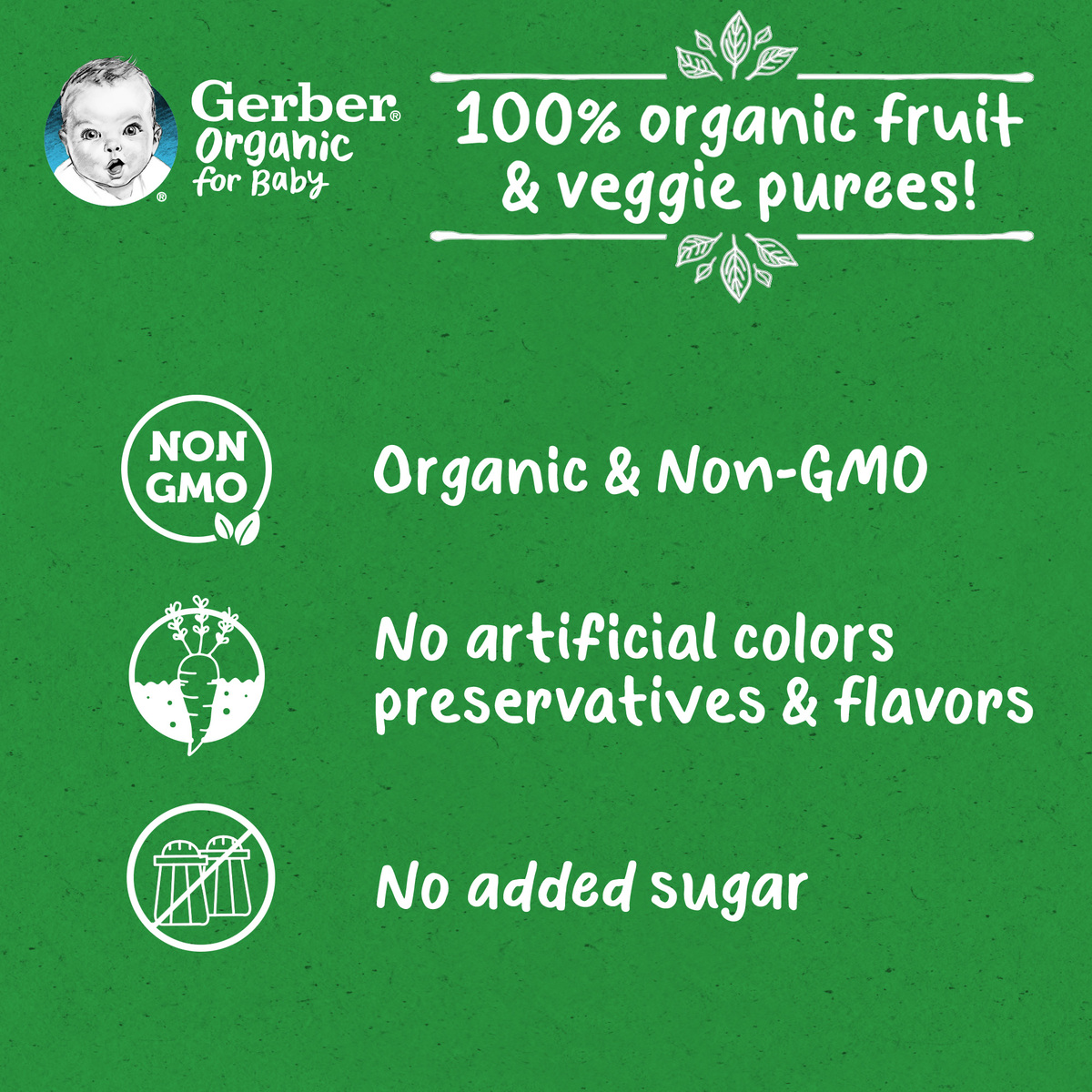 Gerber Organic Pear Baby Food From 6 Months 90 g