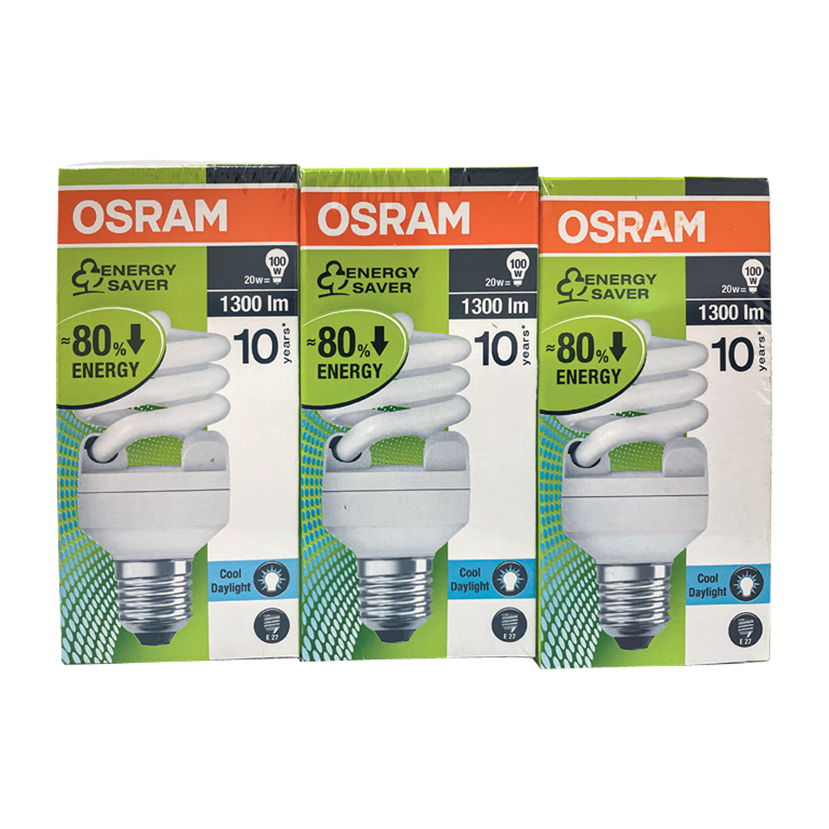 Osram Dulux Mini Twist CFL Bulb, 20W, 3 Pcs, Cool White