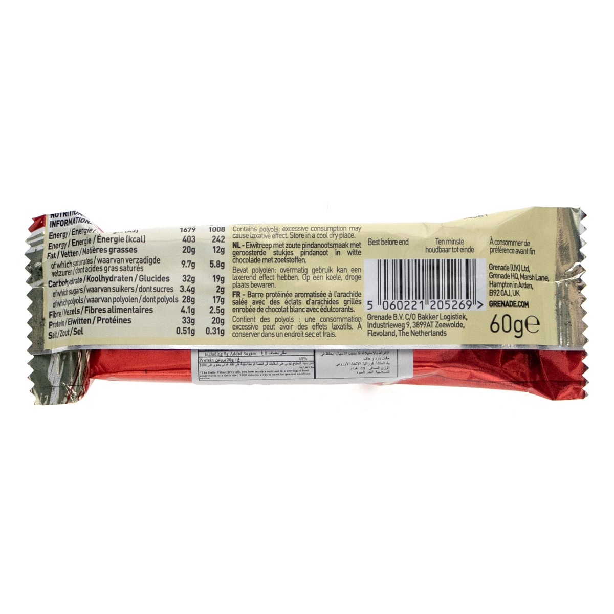 Grenade White Chocolate Salted Peanut Carb Killa Bar 60 g