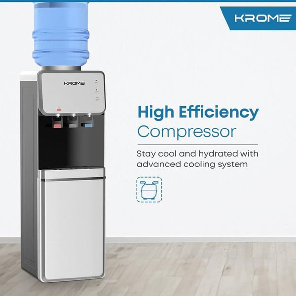 Krome Water Dispenser KR-WDTL3TB 3 Taps