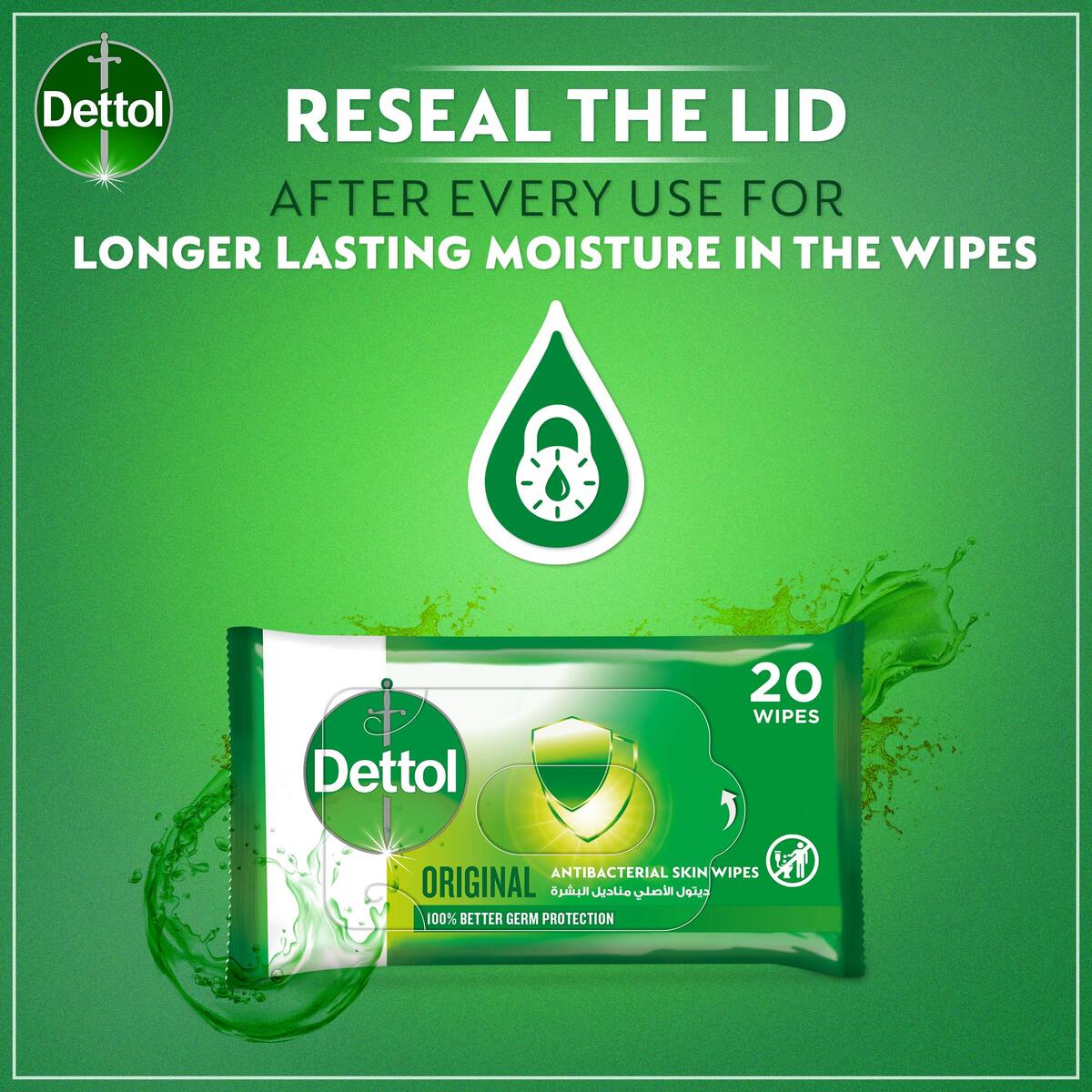 Dettol Original Antibacterial Skin Wipes 20pcs