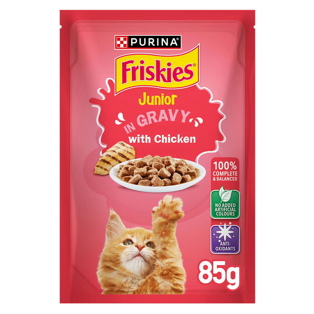 Purina Friskies Junior Chicken In Gravy Wet Cat Food Pouch 85 g