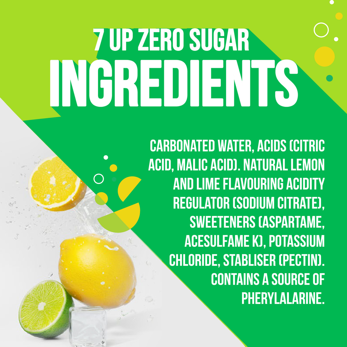 7Up Zero Zesty Lemon & Lime Flavor Zero Sugar Can 6 x 330 ml