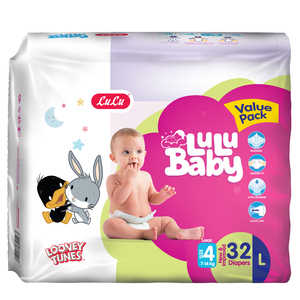 LuLu Baby Diapers Size 4 Large 7-14 kg Value Pack 32 pcs