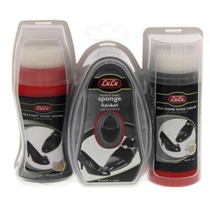 LuLu Shoe Care Travel Kit Black 3 pcs Set