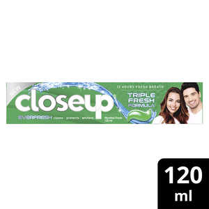 Closeup Triple Fresh Formula Gel Toothpaste Menthol Fresh 120 ml