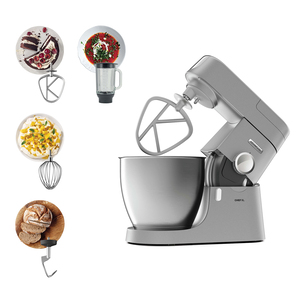 Kenwood Metal Body Stand Mixer Kitchen Machine CHEF XL 1200W with 6.7L Stainless Steel Bowl, K-Beater, Whisk, Dough Hook, Blender KVL4110S Silver