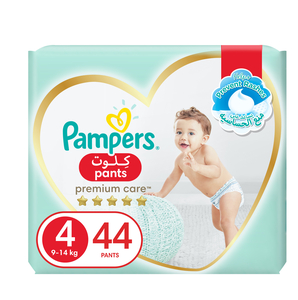 Pampers Premium Care Pants Diapers Size 4 9-14 kg with Stretchy Sides for Better Fit 44 pcs