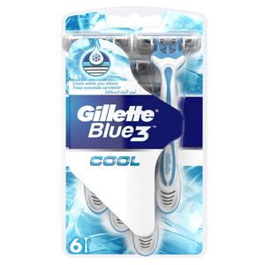 Gillette Blue 3 Cool Men's 3-Bladed Disposable Razor 6 pcs