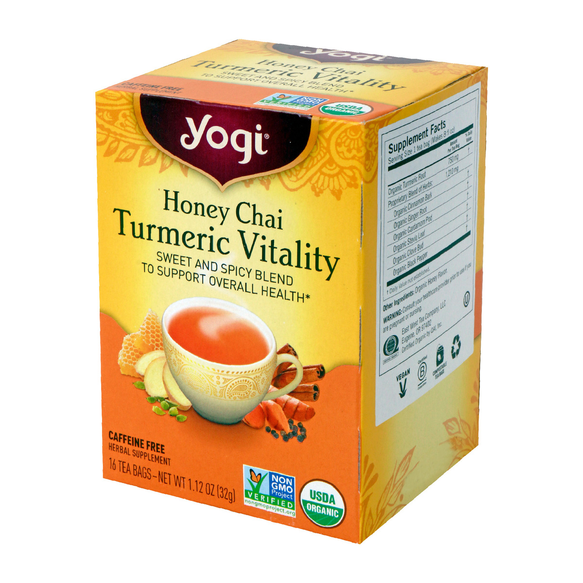 Yogi Organic Honey Chai Turmeric Vitality 16 Teabags Organic Lulu Kuwait 0847