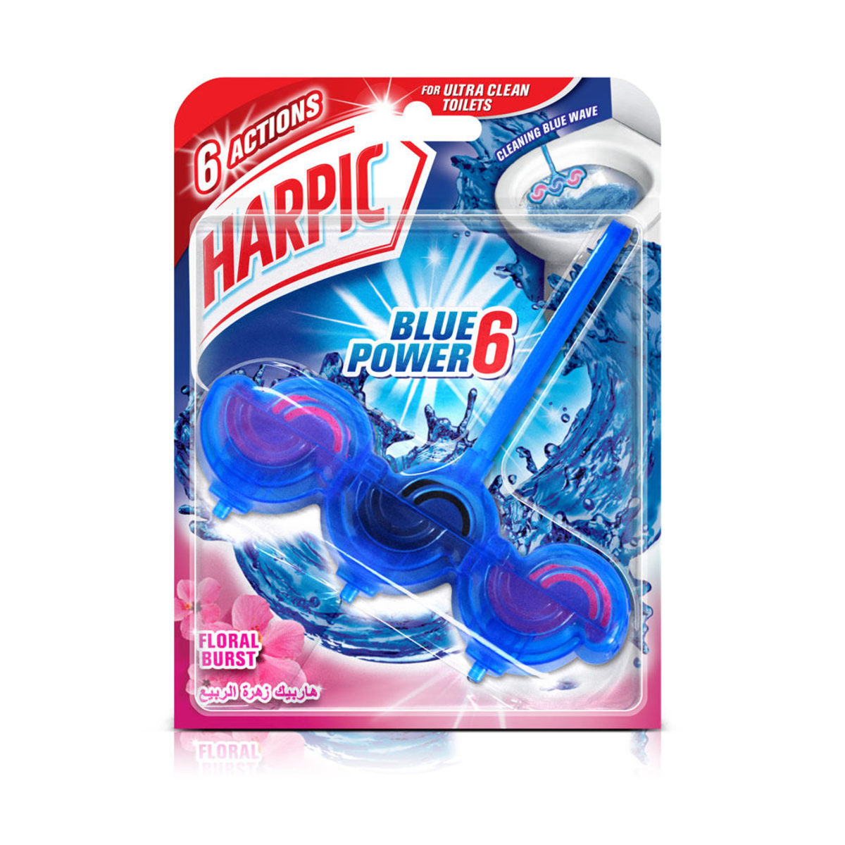 Harpic Toilet Block Blue Power 6 Floral Burst 39 g