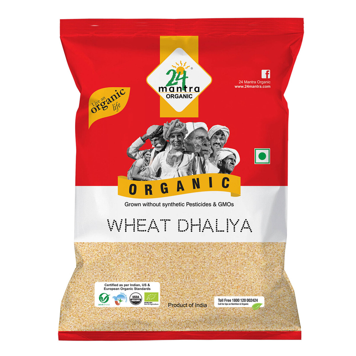 Buy 24 Mantra Organic Wheat Dhaliya Whole Wheat Grits 500g Online ...