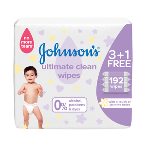 Johnson's Baby Wipes Ultimate Clean 192 pcs