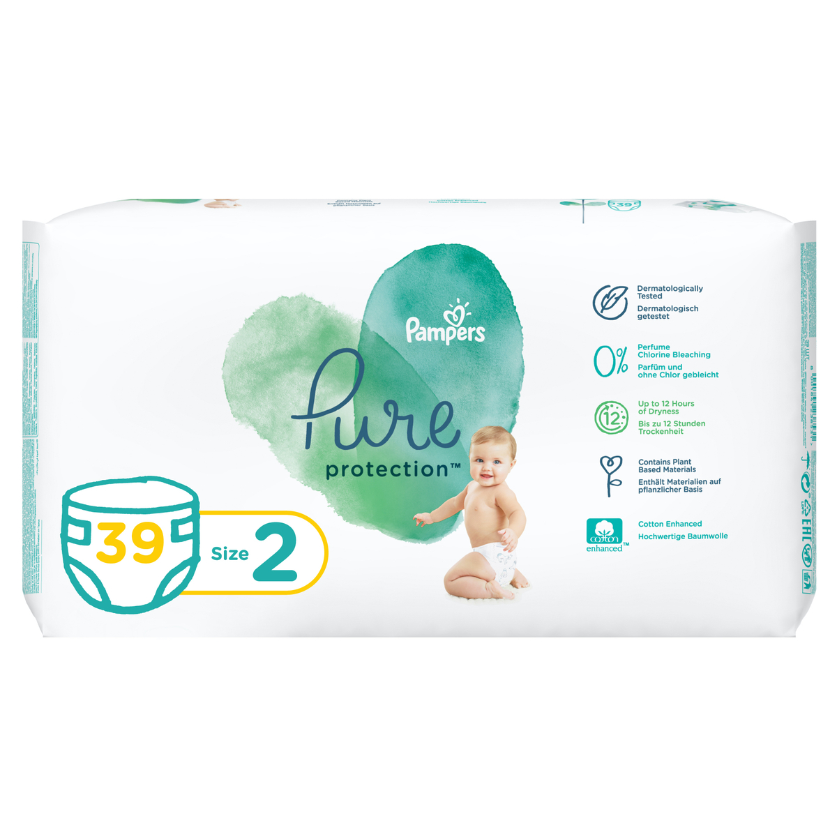 Pampers Pure Protection Diapers Size 2 4-8 kg 39 pcs