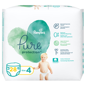 Pampers Pure Protection Diapers Size 4 9-14 kg 28 pcs