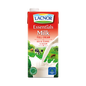 Lacnor Essentials Full Cream Milk 4 x 1 Litre