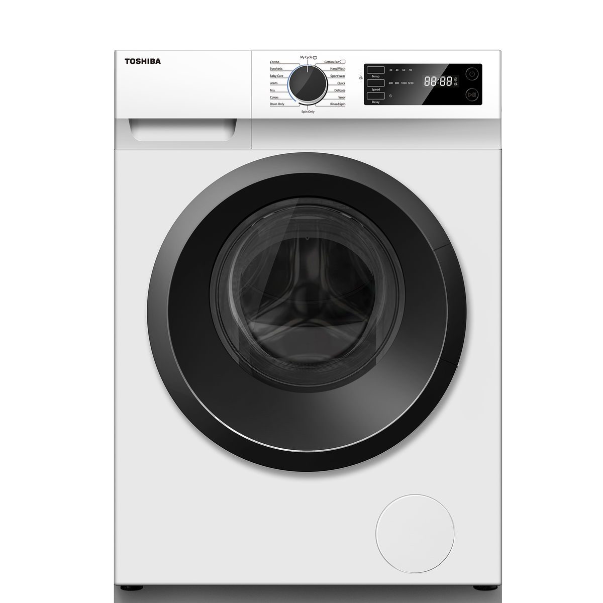 Toshiba Front Load Washing Machine, 7 kg, 1200 RPM, 16 Programs, White, TW-H80S2A(WK)