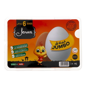 Jenan Jumbo White Eggs 6 pcs