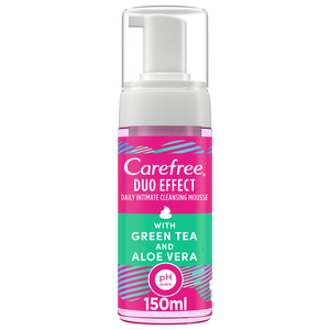 Carefree Daily Intimate Cleansing Mousse Duo Effect with Green Tea and Aloe Vera 150 ml