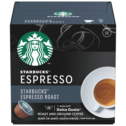 Buy Starbucks Espresso Roast By Nescafe Dolce Gusto Dark Roast Coffee Pods Box Of 12 66g Online Lulu Hypermarket Ksa