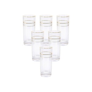 Crystal Drops Glass Tumbler Gold 1003 6pcs