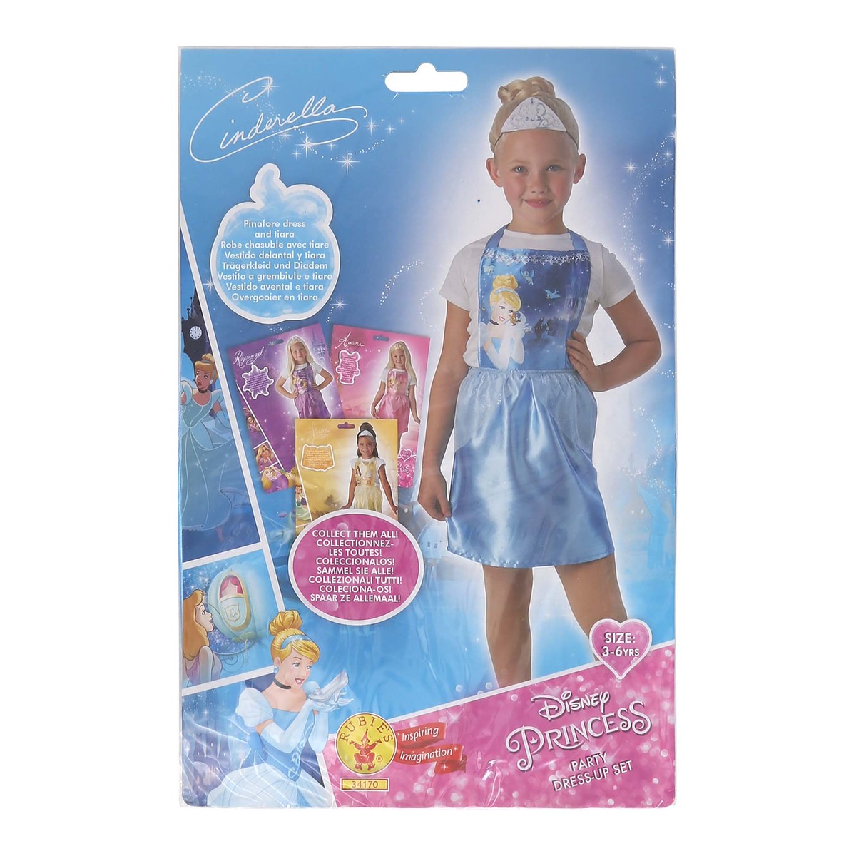 Buy Disney Cinderella Party Costume Pinafore Tiara Size 3 6y Online Lulu Hypermarket Uae