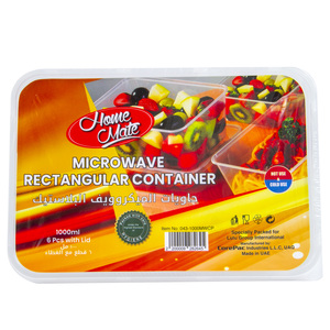 Home Mate Microwave Rectangular Container 1 Litre 6 pcs