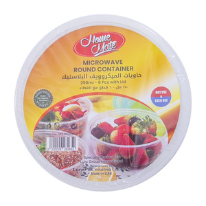 Home Mate Microwave Round Container With Lid 6 pcs