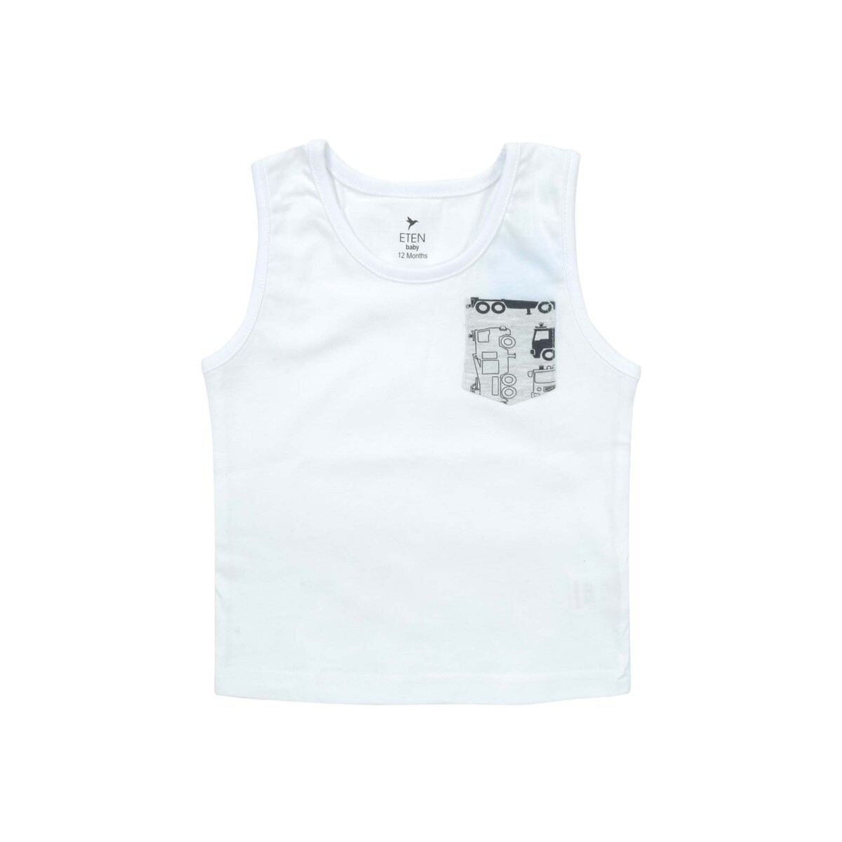 Eten Infants Boys T-Shirt Round-Neck Sleeve Less White 24M Online at ...