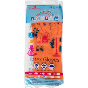 Rainbow Household Latex Gloves Medium 1 Pair