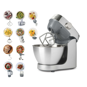 Kenwood Stand Mixer Kitchen Machine PROSPERO+ 1000W with 4.3L SS Bowl, K-Beater, Whisk, Dough Hook, Glass Blender, Meat Grinder, Food Processor, Juicer, Citrus Juicer, Multi Mill KHC29.W0SI Silver