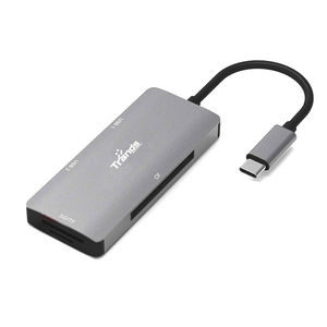 Trands USB-C Adapter with Dual USB 3.0 Ports SD TF CF Card Reader TR-CR3539