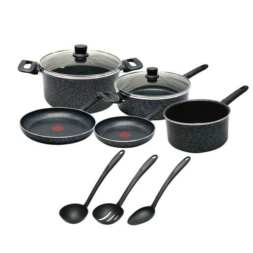 Buy Tefal Granite Cookware Set BRUT TFBR10P 10pcs Online Lulu Hypermarket Oman