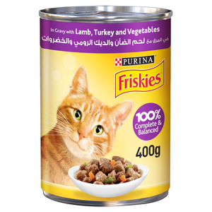 Purina Friskies Wet Cat Food Lamb Turkey and Vegetables In Gravy 400 g