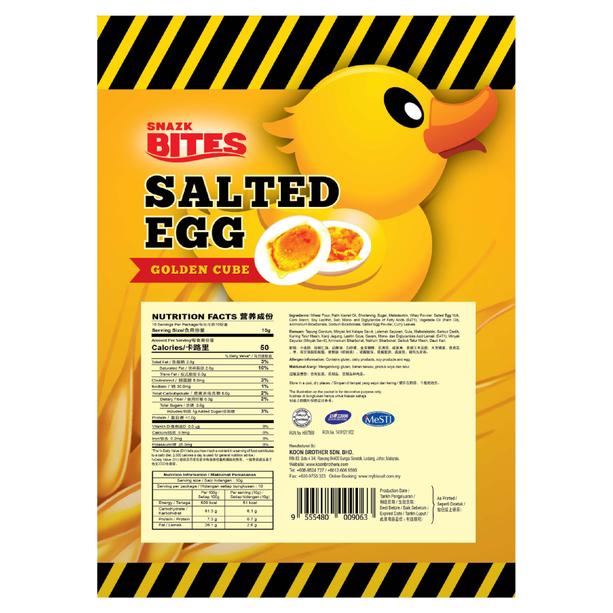 Snazk Bites Salted Egg Golden Cube 100 g