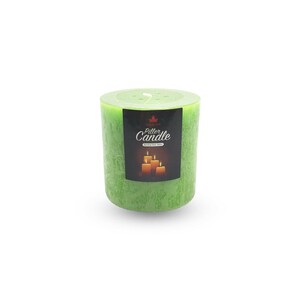 Maple Leaf Pillar Candle P301 3x3inch Green