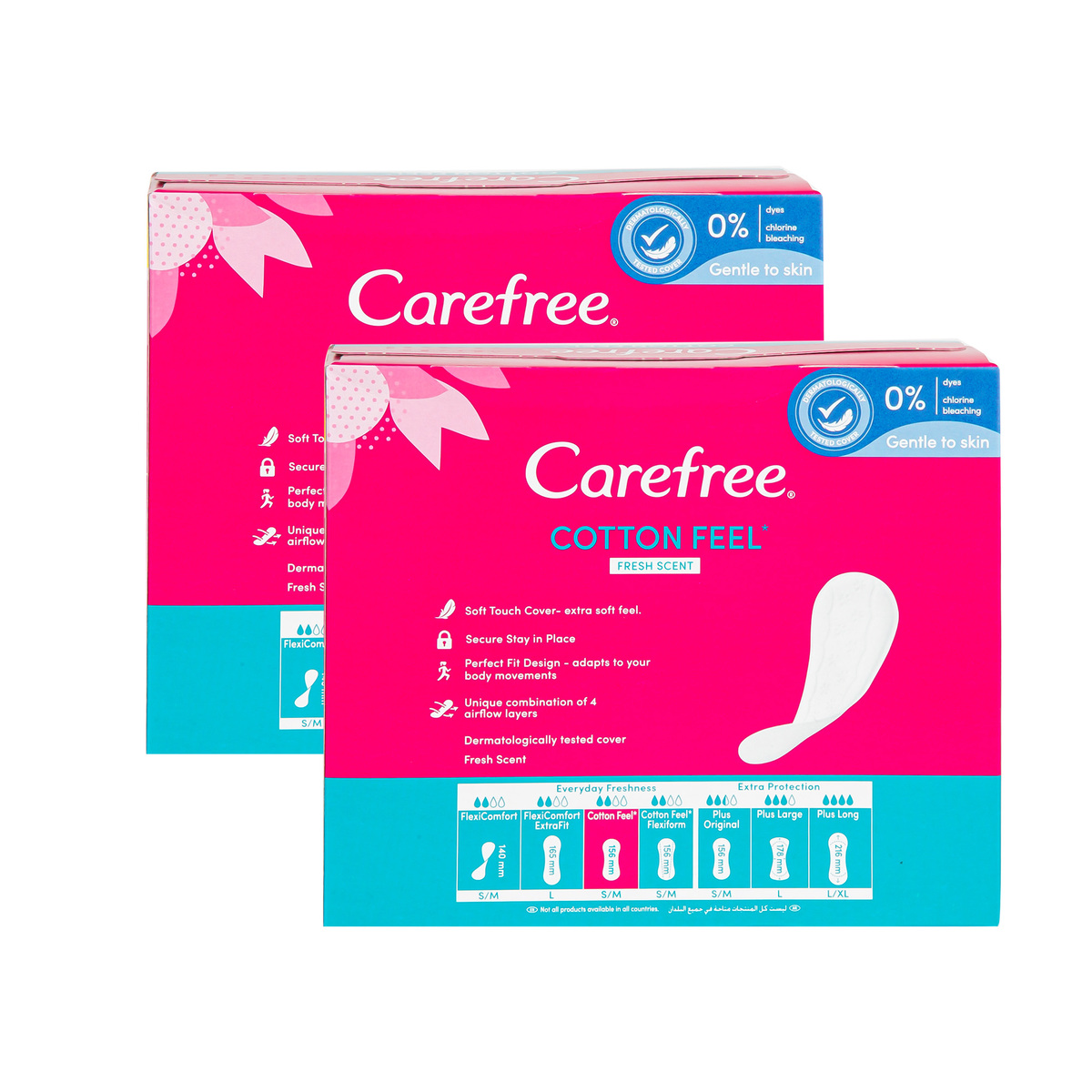 Carefree Panty Liners Cotton Feel Fresh Scent 76 pcs 1+1