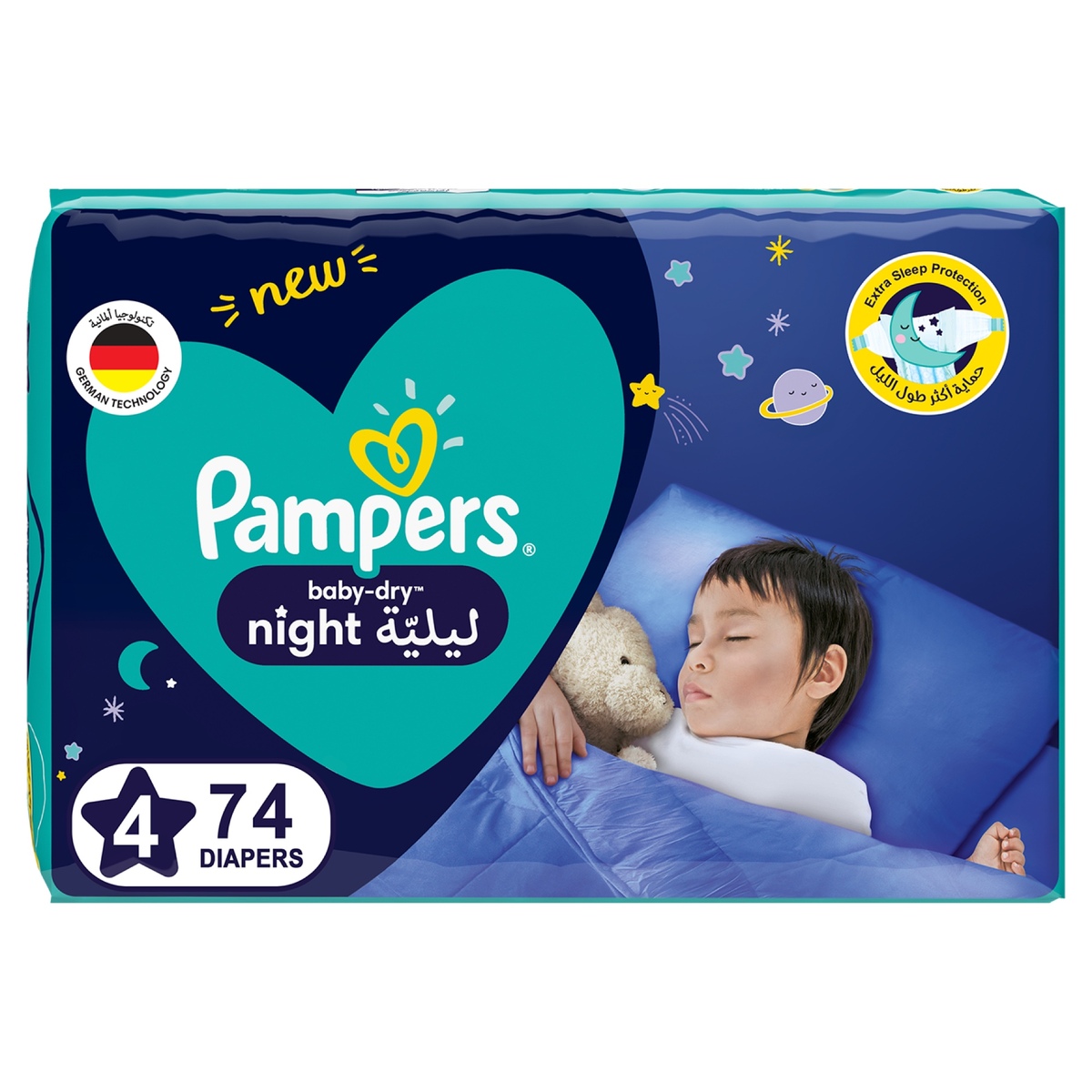 Buy Pampers Baby-Dry Night Diapers Size 4 10-15kg 74pcs Online - Lulu