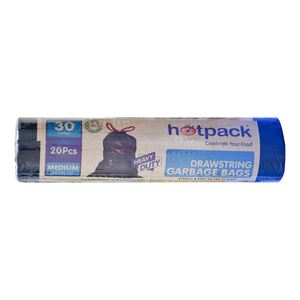 Hotpack Drawstring Garbage Bags Roll 30 Gallon Size 60 x 90cm Medium 20pcs