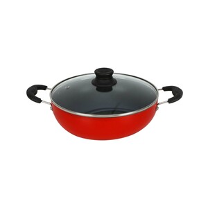 Chefline Non Stick Kadai With Glass Lid 24cm IND