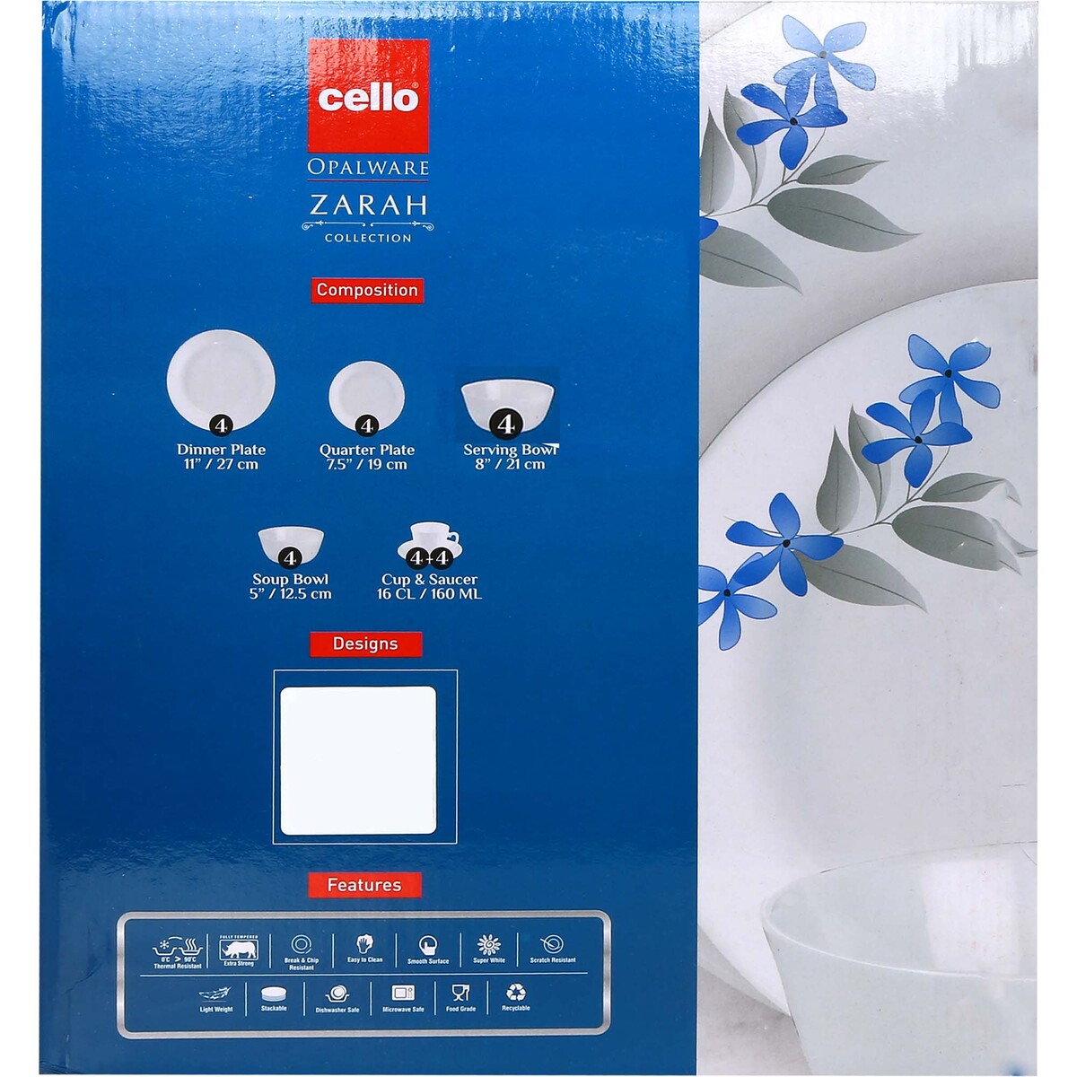 Cello Dinner Set Dainty Blue 21pcs