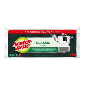 Scotch Brite Heavy Duty Classic Scrub Sponge 4+4