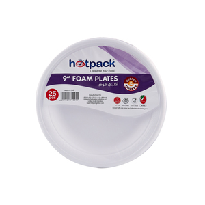 Hotpack Foam Plates 9inch 25 pcs