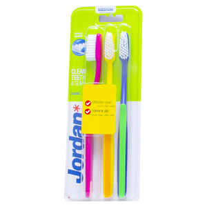 Jordan Classic Toothbrush Medium Assorted Color 3 pcs