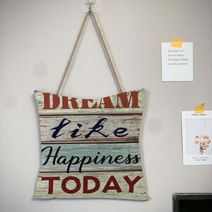 Maple Leaf Dream Like Happiness Today Sign Wooden Pallet Wall Art Hanging Board, 30 x 28 cm, 20YX084