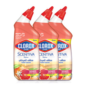 Clorox Toilet Cleaner Scentiva Madagascar Citrus Grove 3 x 709 ml