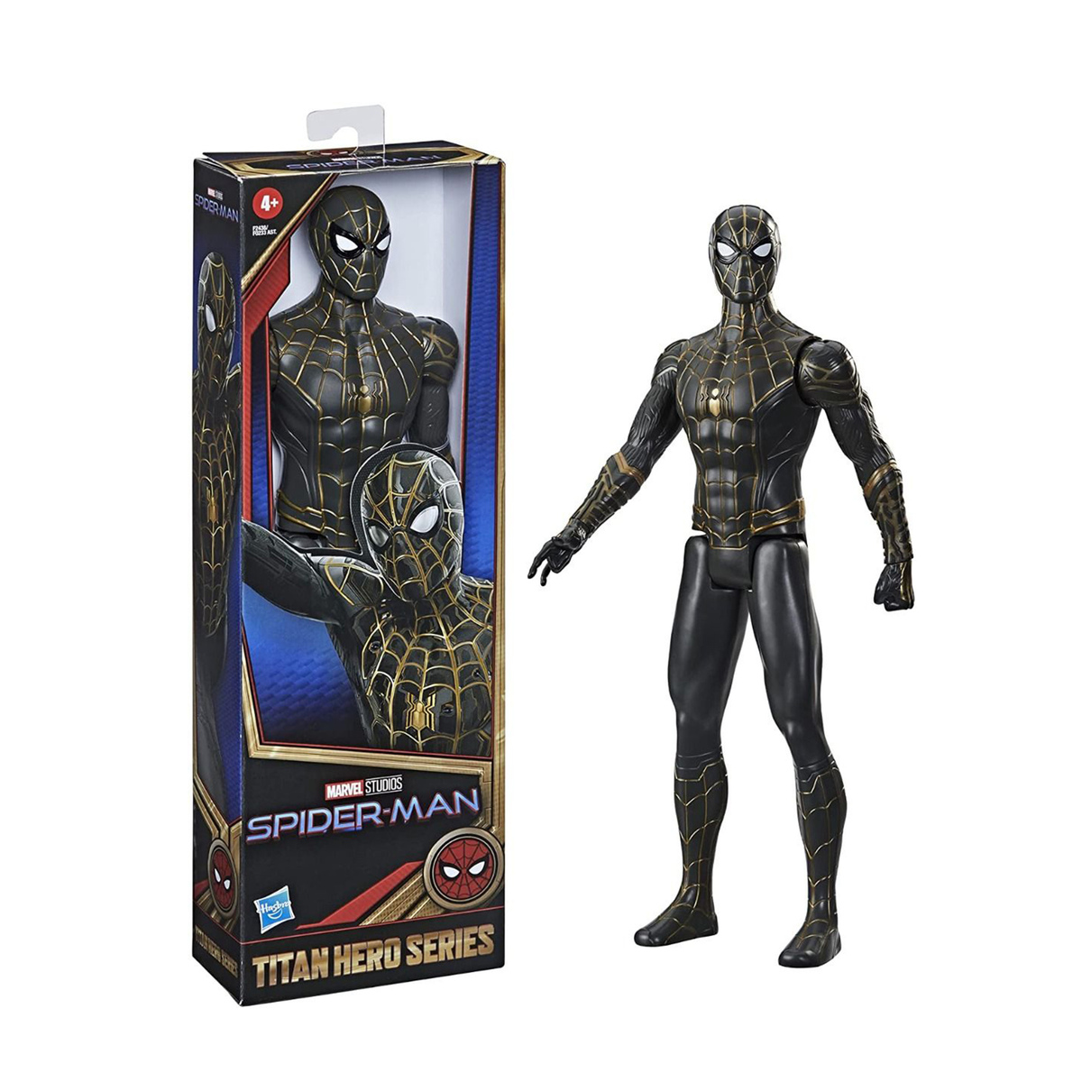 Spiderman Titan Hero Series Black & Gold Suit Spider-Man Action Figures ...