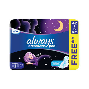 Always Clean & Dry Maxi Thick Night Sanitary Pads With Wings Value Pack 48 pcs