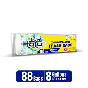 Hala Trash Bags Oxo Biodegradable 8 Gallons Size 56 x 48cms 88 pcs