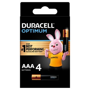 Duracell Optimum Type AAA Alkaline Batteries, pack of 4